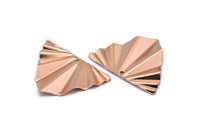 Rose Gold Triangle Charm, 6 Rose Gold Plated Brass Wavy Triangle Charm Earrings With 1 Hole, Findings (28x22x0.50mm) D0729 Q0771