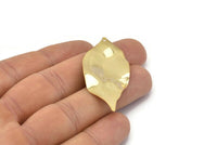 Gold Leaf Charm, 2 Gold Plated Brass Leaf Charms With 1 Hole, Earrings, Findings, Pendants (53x23x0.40mm) D0770 Q778