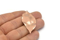 Rose Gold Leaf Charm, 2 Rose Gold Plated Brass Leaf Charms With 1 Hole, Earrings, Findings, Pendants (53x23x0.40mm) D0770 Q0778