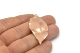 Rose Gold Leaf Charm, 2 Rose Gold Plated Brass Leaf Charms With 1 Hole, Earrings, Findings, Pendants (53x23x0.40mm) D0770 Q0778