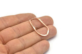Rose Gold Oval Connector, 6 Rose Gold Plated Brass Wavy Oval Connectors Without Hole, Findings (35x19x0.80mm) D0780 Q0754