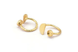 Gold Ring Settings, Gold Plated Brass Moon And Planet Ring With 1 Stone Setting - Pad Size 6mm R053 Q0604