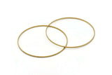 70mm Circle Connectors - 12 Raw Brass Circle Connectors (70x0.75x1.8mm) Bs 1075