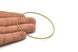 70mm Circle Connectors - 12 Raw Brass Circle Connectors (70x0.75x1.8mm) Bs 1075