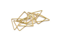 Brass Triangle Charm, 50 Raw Brass Open Triangle Ring Charms (20x26x1mm) Bs 1026