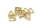 Brass Triangle Charm, 50 Raw Brass Open Triangle Ring Charms (14x1mm) BS 1023