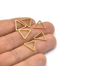 Brass Triangle Charm, 50 Raw Brass Open Triangle Ring Charms (14x1mm) BS 1023