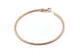 Rose Gold Earring Clasp, 2 Rose Gold Plated Brass Round Earring Findings (61x1.8mm) D1305 Q0933