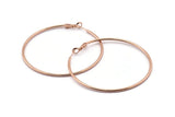 Rose Gold Earring Clasp, 2 Rose Gold Plated Brass Round Earring Findings (61x1.8mm) D1305 Q0933