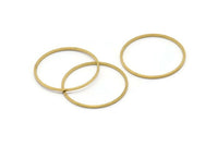 28mm Circle Connectors - 50 Raw Brass Circle Connectors (28x1x1mm) BS 1090