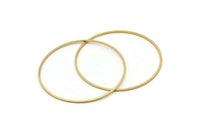 45mm Circle Connectors - 24 Raw Brass Circle Connectors (45x1x1mm) Bs 1084