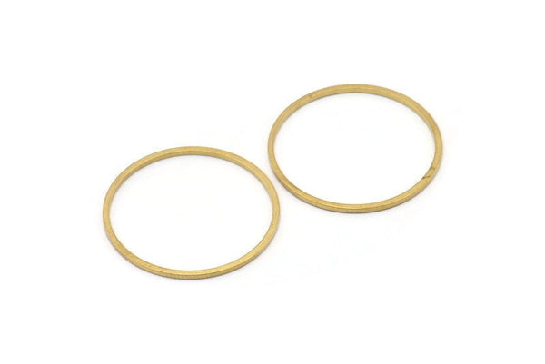 26mm Circle Connectors - 50 Raw Brass Circle Connectors (26x1x1mm) Bs 1091
