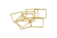 Square Geometric Charm, 24 Raw Brass Square Connectors (20mm) Bs 1121