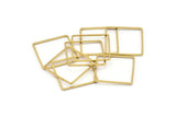 Square Geometric Charm, 24 Raw Brass Square Connectors (20mm) Bs 1121