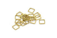 Geometric Brass Pendant, 50 Raw Brass Square Connectors (8x0.80mm) Bs-1115