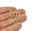 Geometric Brass Pendant, 50 Raw Brass Square Connectors (8x0.80mm) Bs-1115