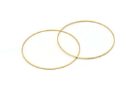 Brass Circle Connector, 25 Raw Brass Circle Connectors (60x0.85mm) Bs-1112