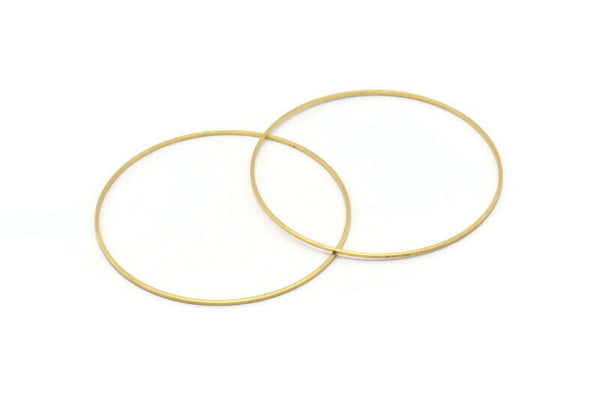 Brass Circle Connector, 25 Raw Brass Circle Connectors (60x0.85mm) Bs-1112