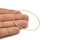 Brass Circle Connector, 25 Raw Brass Circle Connectors (60x0.85mm) Bs-1112