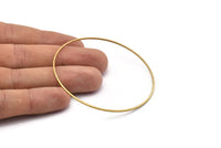 65mm Circle Connectors - 12 Raw Brass Circle Connectors (65x1x1mm) Bs 1104