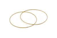 80mm Circle Connectors - 12 Raw Brass Circle Connectors (80x1x1mm) BS 1101