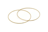 80mm Circle Connectors - 12 Raw Brass Circle Connectors (80x1x1mm) BS 1101