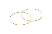 Brass Circle Findings, 70mm Circle Connectors - 12 Raw Brass Circle Connectors (70x0.80mm) Bs 1113