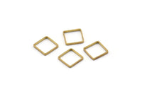 Brass Square Charm, 50 Raw Brass Square Connectors (8x0.5mm) Bs-1141