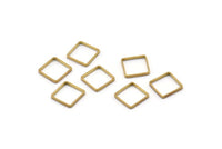 Brass Square Charm, 50 Raw Brass Square Connectors (8x0.5mm) Bs-1141