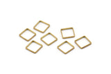 Brass Square Charm, 50 Raw Brass Square Connectors (8x0.5mm) Bs-1141