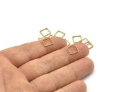 Brass Square Charm, 50 Raw Brass Square Connectors (8x0.5mm) Bs-1141