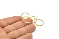 Brass Drop Connector, 50 Raw Brass Drop  Connectors (17x25x0.8mm) BS 1136