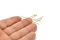 Raw Brass Pin, 100 Raw Brass Ball Pins (42mm) Bs 1150