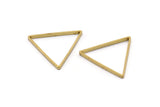 Brass Triangle Charm, 24 Raw Brass Open Triangle Ring Charms (29x0.8x2mm) Bs 1195