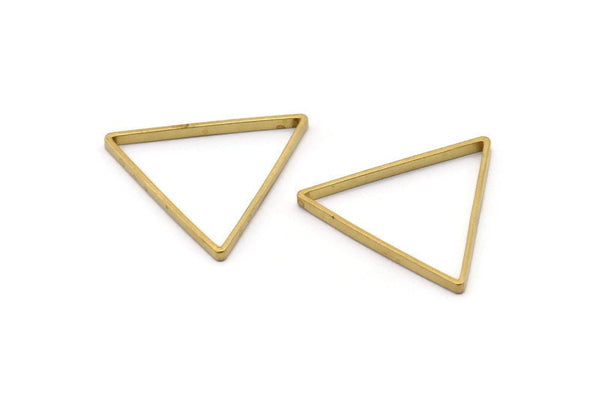 Brass Triangle Charm, 24 Raw Brass Open Triangle Ring Charms (29x0.8x2mm) Bs 1195