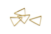 Brass Triangle Charm, 24 Raw Brass Open Triangle Ring Charms (29x0.8x2mm) Bs 1195