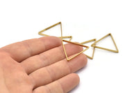 Brass Triangle Charm, 24 Raw Brass Open Triangle Ring Charms (29x0.8x2mm) Bs 1195