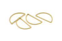 Brass Half Moon - 24 Raw Brass Semi Circle Connectors (15x30x1.2mm) Bs 1173