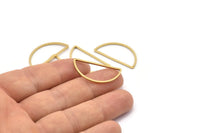 Brass Half Moon - 24 Raw Brass Semi Circle Connectors (15x30x1.2mm) Bs 1173
