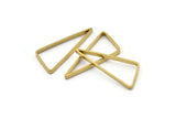 30mm Brass Triangles, 24 Raw Brass Open Triangles, Charms, Findings (30x33x15mm) Bs 1148