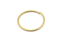Wire Ear Hoops, 24 Raw Brass Wire Hoops, Earring Findings (25x1.2mm) Bs 1192