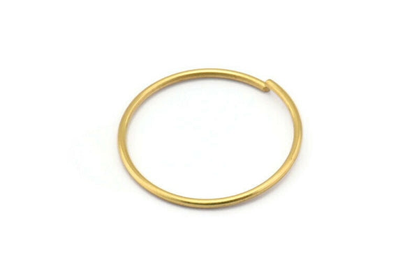 Wire Ear Hoops, 24 Raw Brass Wire Hoops, Earring Findings (25x1.2mm) Bs 1192
