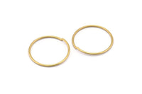 Wire Ear Hoops, 24 Raw Brass Wire Hoops, Earring Findings (25x1.2mm) Bs 1192