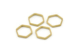 Brass Hexagon Charm, 50 Raw Brass Hexagon Ring Charms (14x0.8x2mm) BS 1183