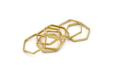 Brass Hexagon Charm, 25 Raw Brass Hexagon Ring Charms (20x0.8x2mm) BS 1186