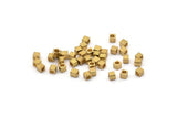 Geometric Spacer Bead, 100 Raw Brass Square Cube Spacer Beads (2.5mm) Bs 1145
