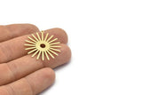 Brass Sun Charm, 10 Textured Raw Brass Sun Charms With 1 Loop (31x30x0.80mm) M02228