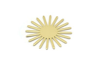 Brass Sun Blank, 10 Raw Brass Sun Blanks, Findings, Connectors (30x0.80mm) M02226