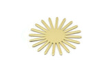 Brass Sun Blank, 10 Raw Brass Sun Blanks, Findings, Connectors (30x0.80mm) M02226