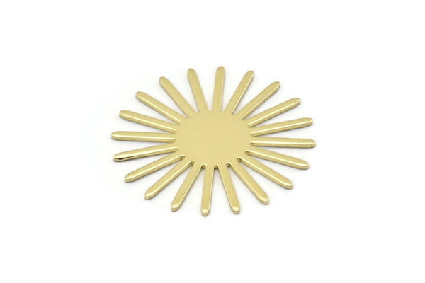 Brass Sun Blank, 10 Raw Brass Sun Blanks, Findings, Connectors (30x0.80mm) M02226